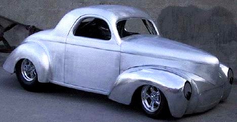 Handbuilt aluminum 1941 Willys coupe