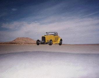 Model A roadster at El Mirage