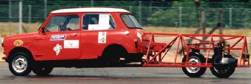 Austin Mini with rear steering